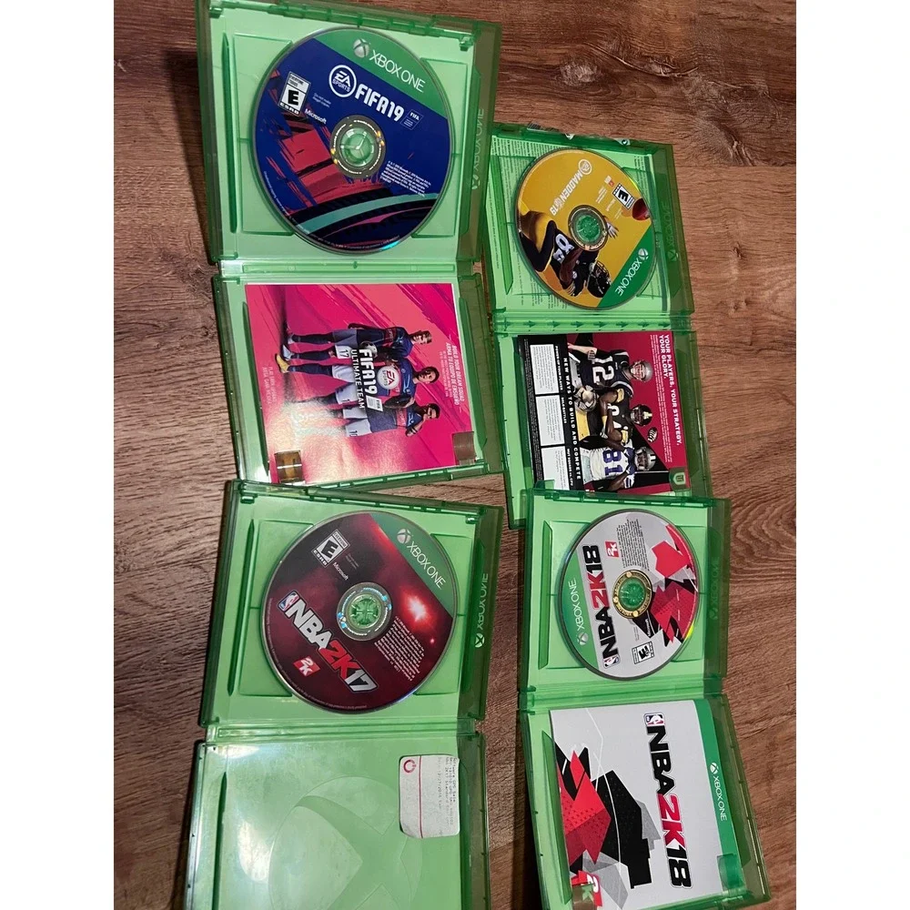 Microsoft Xbox One Sports Game Bundle NBA 2K17 2K18 FIFA 19 Madden 19 Excellent
